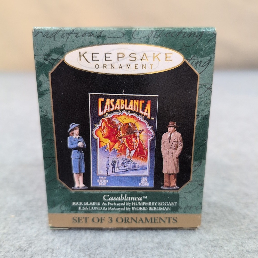 Hallmark Keepsake Ornament Casablanca Set of 3 Rick Ilsa Victor Laszlo 1997
